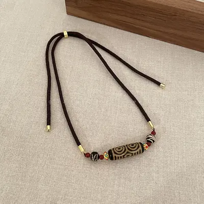 Xizang dokuz gözlü dzi boncuk kolye - 9