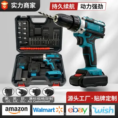 21V lithium-ion impact drill electric screwdriver kit cordless