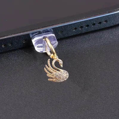 Grenzüberschreitende Etsy Metall quadratischer Schwan Schmetterling kleine Blume Schleife Kombination Legierungs-Halskette Staubstöpsel personalisierter Stil. - 9