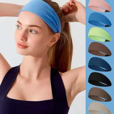 Elastic Sports Headband Sweatband Women's Yoga Hair Band - 4