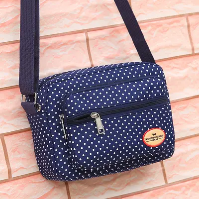 Polka-Dot Multi-Layer Cloth Shoulder Bag for Elderly - 9