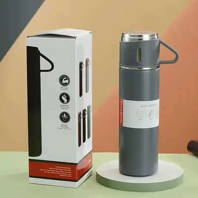 Thermobecher-Set aus 304 Edelstahl mit drei Deckeln, doppelwandig - 13