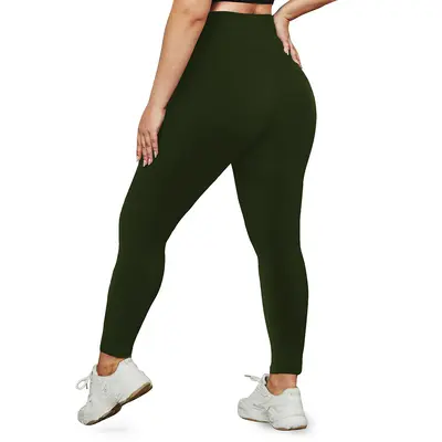 Plus Size High Waist Yoga Leggings, Nude Feel, Butt Lifting - 8
