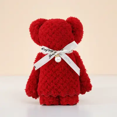 Coral velvet pineapple plaid pearl bear towel souvenir opening birthday return gift wedding celebration store gift towel - 7