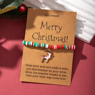 Noel temalı bilezik, kar tanesi ve Noel Baba alaşım kolye - 12