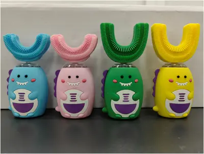 Children's Silicone U-Shaped Electric Toothbrush, USB Rechargeable, Soft Bristle - 13