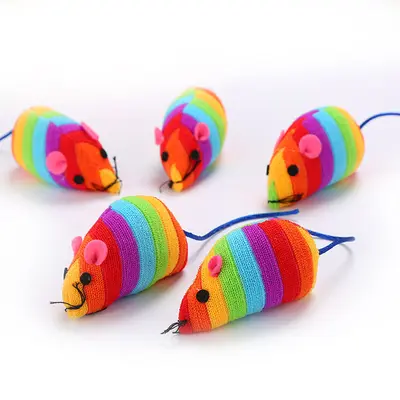 Rainbow Mouse Cat Toy, Simulated Small Mouse
