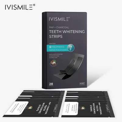 Activated Charcoal Teeth Whitening Strips, 14 Pairs, Enzyme - 8