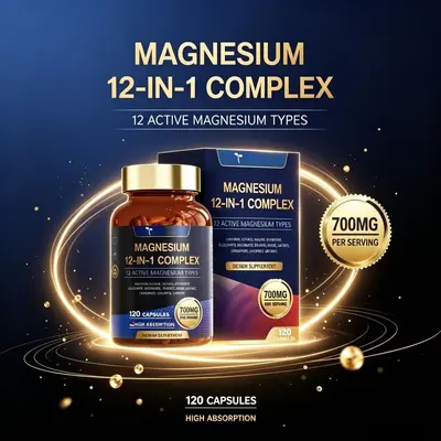 12-in-1 Kombi-Magnesiumkapseln, Nahrungsergänzungsmittel