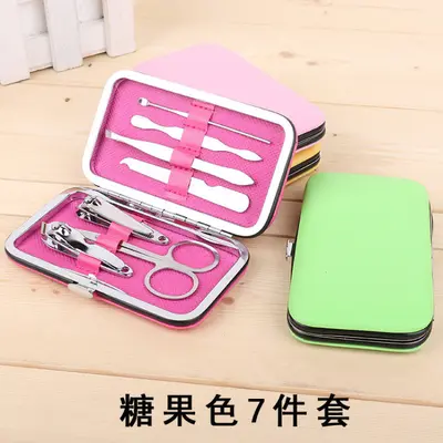Manicure Tool Set, 7 Pieces, Portable Nail Clipper Set - 8