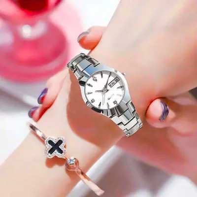 Kadın kuvars saati, tungsten çelik, su geçirmez - 5