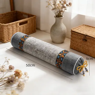 Mugwort Cervical Pillow Specialized Sleep Neck Support Lumbar Pillow Sleep Aid Round Cylindrical Pillow Candy Pillow Linen Herbal - 11