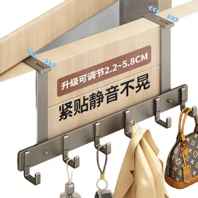 Adjustable Over-the-Door Hook for Thick Doors, Punch-Free