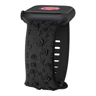 Embossed Silicone Strap for Apple Watch S9, 40/44mm and 45/41mm, Rose Color - 7
