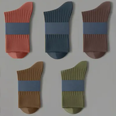 Feuchtigkeitsabsorbierende und geruchshemmende reine Baumwoll-Business-Socken, mittellange Herrensocken in Weiß und Schwarz, reine Farben, Xinjiang-Baumwolle, Herbst und Winter, verdickt, doppelt vernäht, 100% Baumwolle - 13