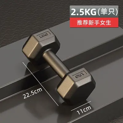 哑铃男士健身家用器材女壶铃练臂肌一对六角包胶亚玲套装组合学生 - 12