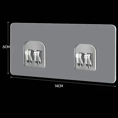 No-Drill Transparent Adhesive Bathroom Hook, Strong Hold - 12
