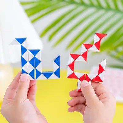 Small 24-Section Transformable Magic Ruler Cube, Children's Educational Toy - 3