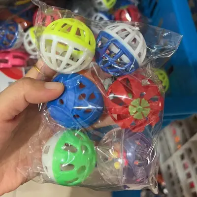 Colorful plastic bell ball mesh cut ball sound funny cat ball pet supplies self-pleasure chewing cat toy - 7