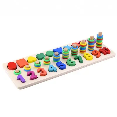 3'ü 1 Arada Çocuk Eğitici Sayma Tahtası ve Meyve Şekli Eşleştirme Puzzle