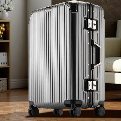 Aluminum Frame Trolley Suitcase with Combination Lock, Silent Wheels - 7
