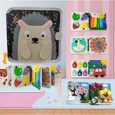 Felt Quiet Book with Learning Board for Babies and Toddlers - 13