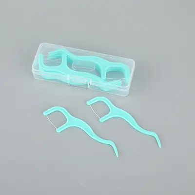 Husha 40er Box Pfefferminz Zahnseide Sticks mit Kunststoff Sortierbox