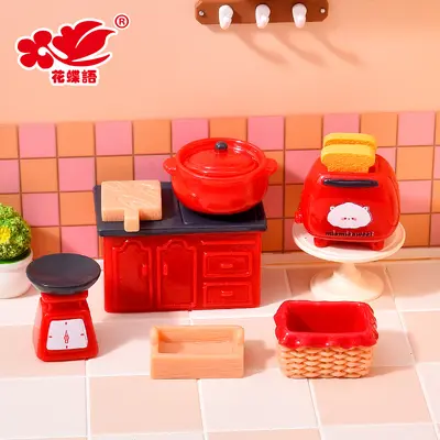 Simüle Retro Mutfak Eşyaları Takımı Reçine Aksesuarları Mini Mutfak DIY Bebek Evi Rol Yapma Oyuncağı Masa Dekorasyonu