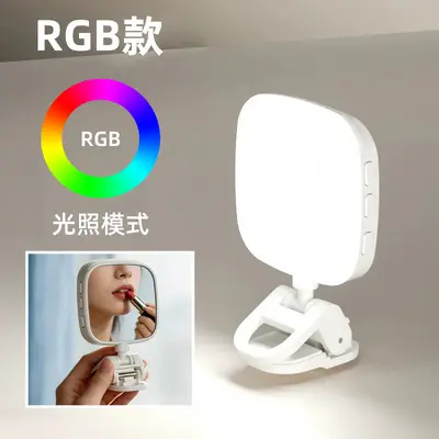 Mini Handheld Live Streaming Fill Light, Portable Clip-On Selfie Light - 12