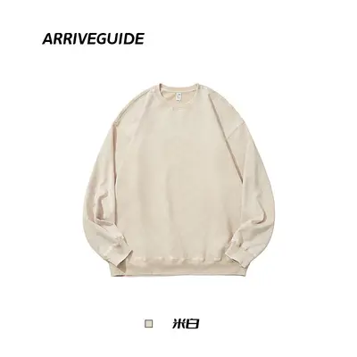 350 gsm 100% Cotton Washed Crew Neck Sweatshirt for Men and Women - 11