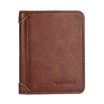 Slim short men's wallet with integrated card holder, multifunctional tri-fold - 6