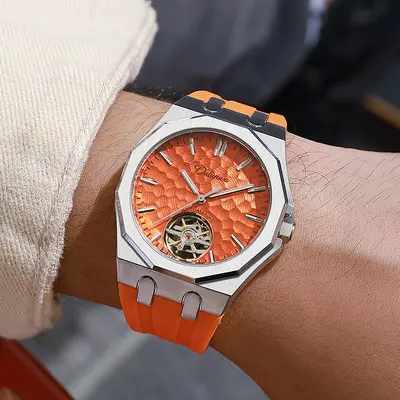 Durenwei men's tourbillon mechanical watch steel band