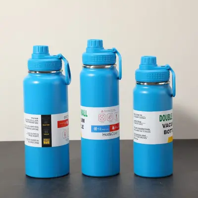 Große Thermo-Sportflasche aus Edelstahl mit Griff - 9