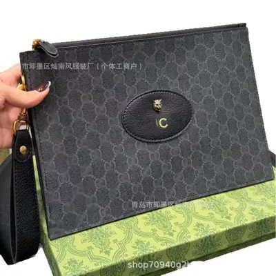 Men's Clutch Bag, Large Capacity, Underarm Style, Classic Design - 5