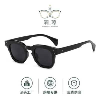 Retro Studded Women's Sunglasses with UV Protection - 1