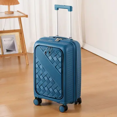 Impact-Resistant Trolley Suitcase with Zipper and Combination Lock - 13