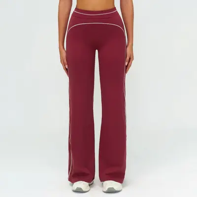Hochbund-Yoga-Hose mit breitem Bein, locker, Herbst/Winter - 12