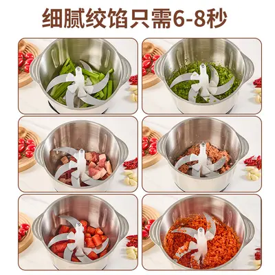 跨境多功能不锈钢绞肉机家用电动辅食碎肉机大容量电动料理机定制