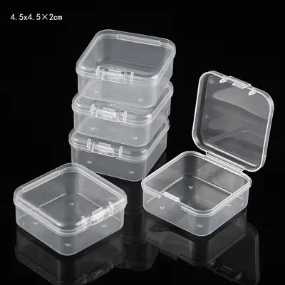 5.5cm Boncuk Kutusu Saklama Kutusu Özel Araç Kare Şeffaf Plastik Bölme Küçük Kutu Boncuk Kutusu - 8