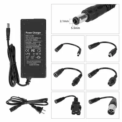 36V/42V Lithium-Akku-Ladegerät, DC-2.1-Stecker, 2A - 4