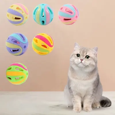 Cat Toy Ball Sound Bell Colorful Hollow Design