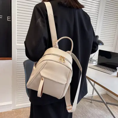Korean-Style Women's Backpack with Soft Leather Texture - 3