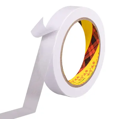 Strong Adhesive White Double-Sided Tape, Thin, High Viscosity