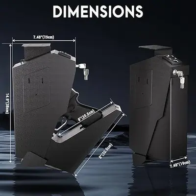 Side-Mount Pistol Box with Fingerprint and Password Lock
