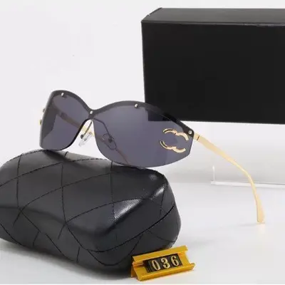Oversized One-Piece Lens Rimless Retro Sunglasses, Anti-UV - 1