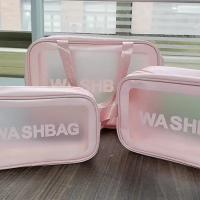 Große transparente wasserdichte PVC-Make-up-Tasche - 8