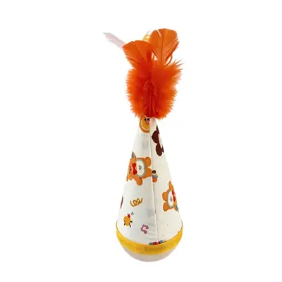 Roly-Poly Cat Toy with Feather Teaser Wand - 6