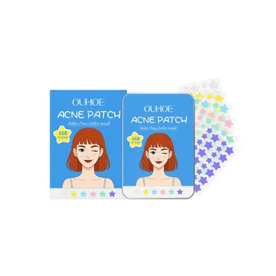 OUHOE Star-Shaped Acne Patches, Gentle Cleansing Daily Facial Pimple Covering Care Patches