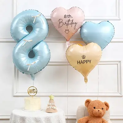 Digital Number Balloons for Birthday Party Photo Props