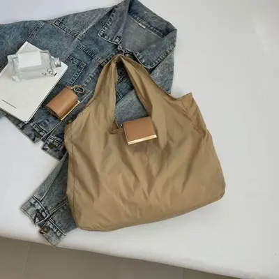 Cross-border INS Style Keychain Storage Pouch Large Capacity Eco-friendly Canvas Bag Convenient Shopping Bag Pendant Accessory Pack